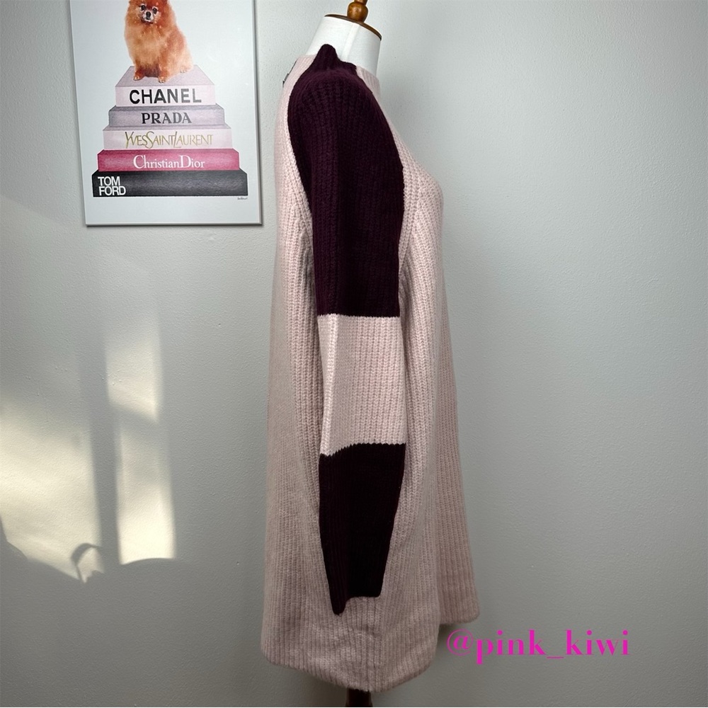 🆑 Express Colorblock Mock Neck Shift Sweater Dress - Picture 7 of 12